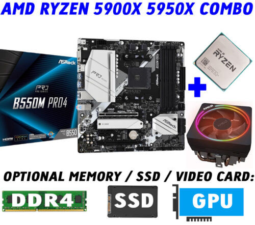Amd Ryzen 3950X 3900X Cpu+Asrock B550M Pro4 Motherboard+32Gb Ddr4+