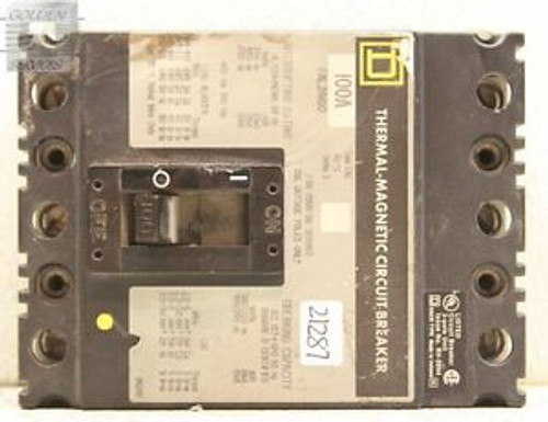 Square D FAL34100 Thermal Magnetic Circuit Breaker 480V 100A 3P