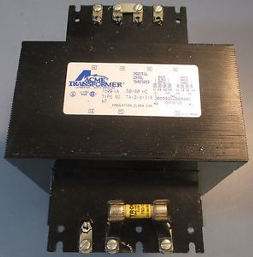 Acme Transformer Type No. TA-2-81218 1500 VA 50/60 Hz Insulation Class 130