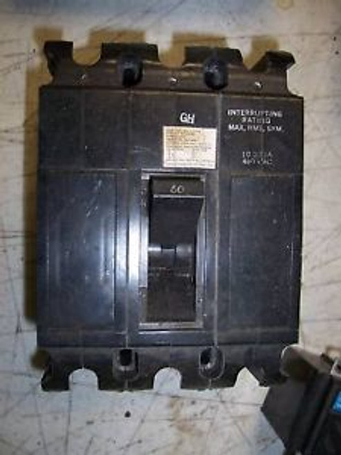 HEINEMANN 60 AMP 480 V 3 POLE CIRCUIT BREAKER GB3-G3-3