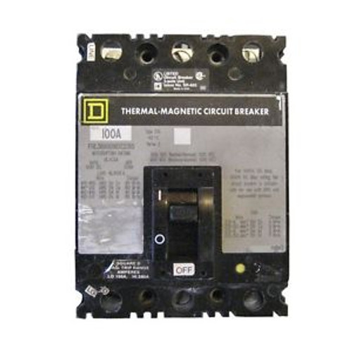 Square D 100 Amp 3 Phase Circuit Breaker - FHL3610016DC2315