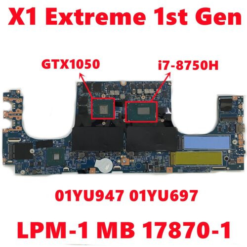 Motherboard For Lenovo Thinkpad X1 Extreme 1St Gen 17870-1 I7-8750H N17P-G1-A1