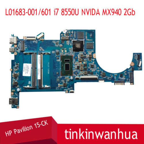 L01683-001/601 Motherboard For Hp Pavilion 15-Ck I7-8550U 940Mx 2Gb Dag77Mb18C0