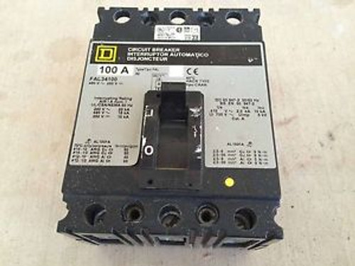 FAL34100 Square D 100 Amp Circuit Breaker,