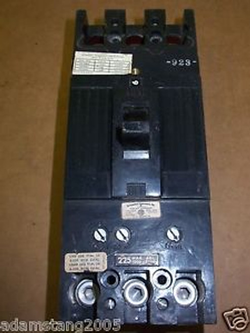 GE TFJ 3 pole 225 amp 600v TFJ236225 Circuit Breaker BLACK FRAME