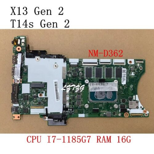 Nm-D362 For Lenovo Thinkpad T14S /X13 Gen 2 Motherboard I7-1185G7 16G 5B21H19942