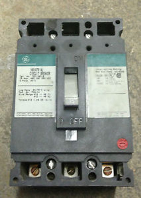 GENERAL ELECTRIC TED134015 3 POLE 15 AMP 480 VOLT BOLT IN NEW STYLE BREAKER USED