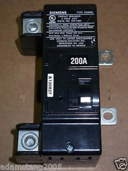 SIEMENS EQ8695 EQ 8695 2 POLE 200 AMP 120/240v CIRCUIT BREAKER