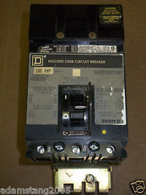SQUARE D FA 3 pole 100 amp 600v FA36100 Circuit Breaker CHIPPED CORNERS