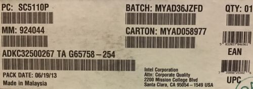 Intel Sc5110P Xeon Phi Coprocessor 5110P 8Gb, 1.053 Ghz, 60 Core New Bulk Pack