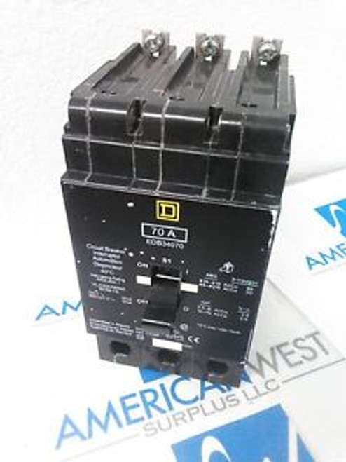 1 used Square D EDB34070 70 amp 3 pole 480y/277v circuit breaker bolt on EDB
