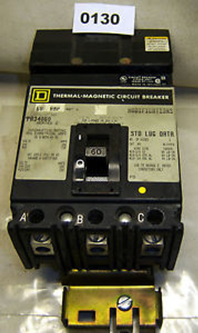 (0130) Square D Molded Case Circuit Breaker FA34060