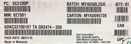 Intel Sc3120P S Xeon Phi Coprocessor 3120P 6Gb, 1.100 Ghz, 57 Core New Bulk Pack