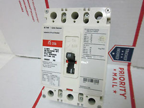 Cutler-Hammer FD3020 20 Amps 3 Pole Industrial Circuit Breaker