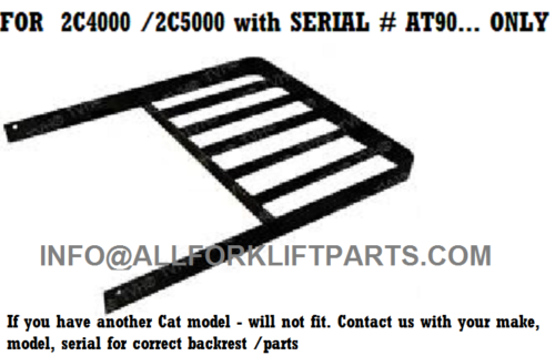 Caterpillar Forklift Load Backrest For 2C5000 Serial At90.; 2C4000 - At90.. Only