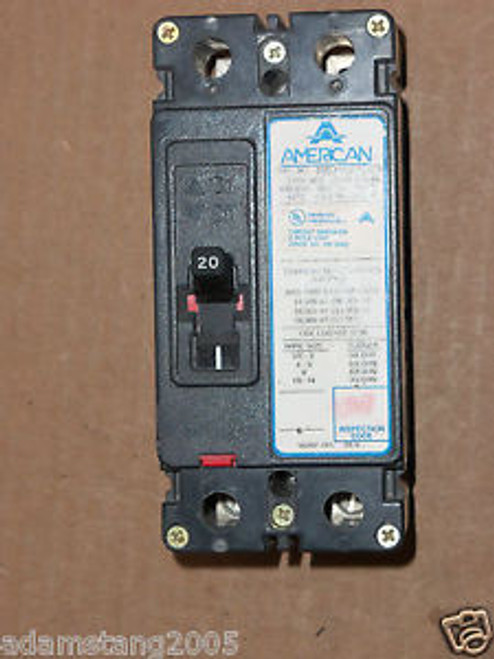 Federal Pacific NEF 2 pole 20 amp 480v NEF427029 Circuit Breaker FPE