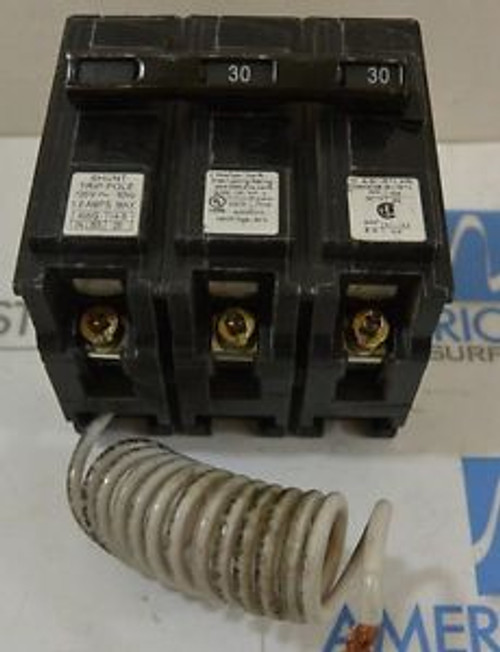 SIEMENS B23000S01 2P 30a breaker w/ 120v shunt trip GOOD