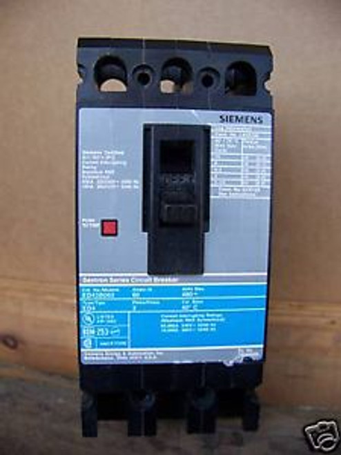 Siemens ED43B060 3pole 60amp 480v circuit breaker