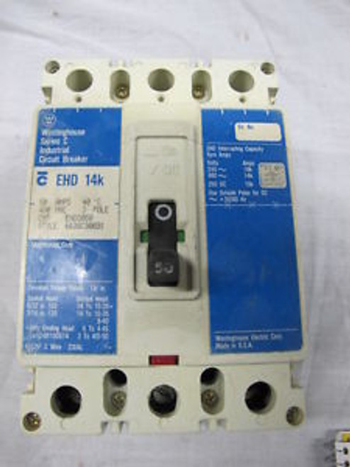 Westinghouse EHD3050 3 POLE 50 AMP 480 VOLT Circuit Breaker