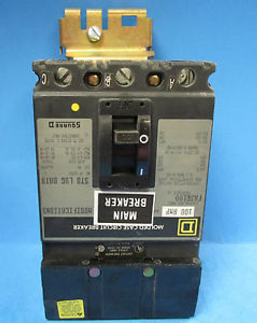 SQUARE D 100 AMP 3 POLE CIRCUIT BREAKER CAT No.   FA36100  ...... VC-02