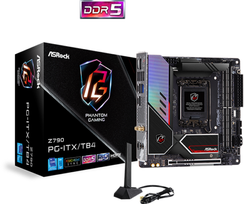 Asrock Z790 Pg-Itx/Tb4 Intel Lga1700 Z790 Ddr5 Pcie 5.0 Mini-Itx Motherboard