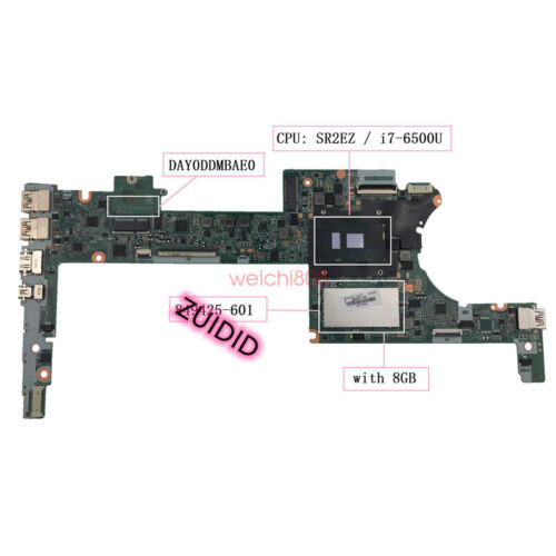 For Hp Spectre Pro X360 G2 13-4000 Laptop Motherboard I7-6500U 8Gb 849425-001