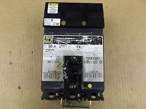 SQUARE D FC FC34050 3 POLE 50 AMP 480v CIRCUIT BREAKER scratched label