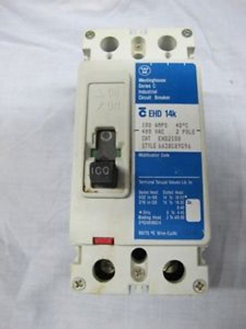 Westinghouse EHD2100 2 POLE 100 AMP 480 VOLT  Circuit Breaker