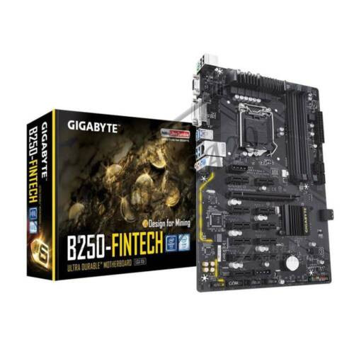 Gigabyte Ga-B250-Fintech Lga1151 Intel Atx 12 Pcie 3.0 12 Gpu Motherboard New