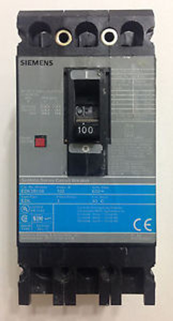 Siemens ED63B100  Circuit Breaker 100 Amp 600 V 3 Pole