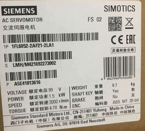 1Pc New In Box Siemens 1Fl6052-2Af21-2La1 1Fl6052-2Af21-2La1