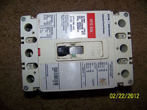 CUTLER HAMMER HFD3050 50 AMP 600 VOLT 3 POLE CIRCUIT BREAKER HFD red label