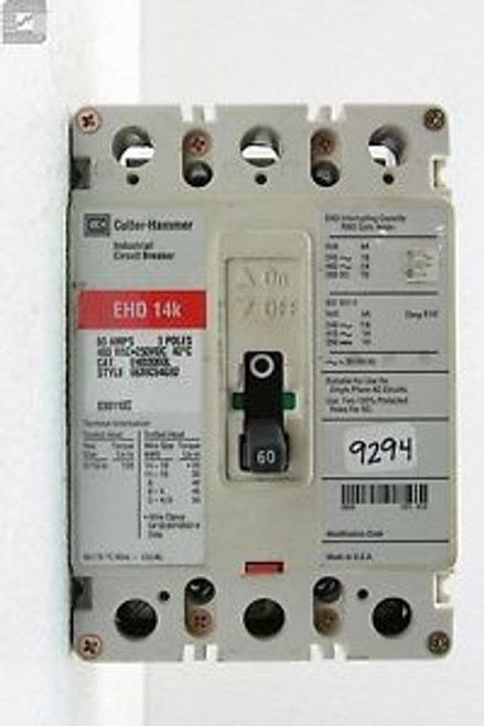 Cutler-Hammer EHD3060L Industrial Circuit Breaker 480V 60A 3P