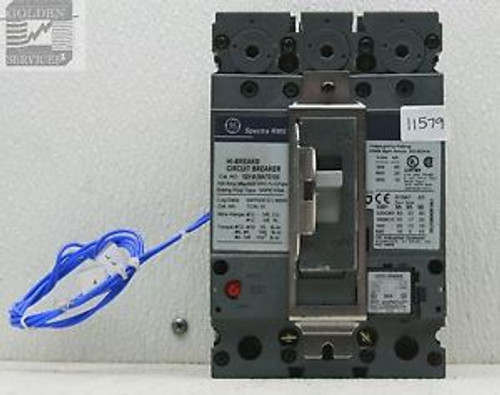 GE SEHA36AT0100 Spectra RMS Hi-Break Circuit Breaker 600V 3P 80A Plug W/ SAUV3