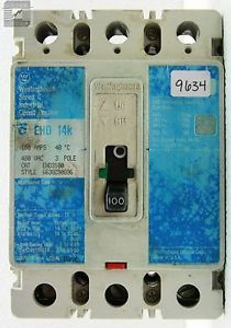 Westinghouse EHD3100 Industrial Circuit Breaker 480V 100A 3P