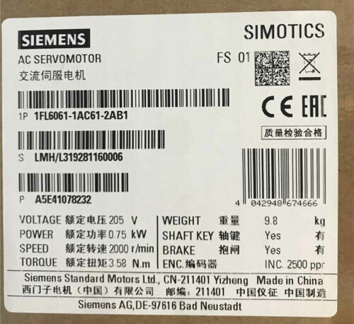 1Pc New In Box Siemens 1Fl6061-1Ac61-2Ab1 1Fl6061-1Ac61-2Ab1