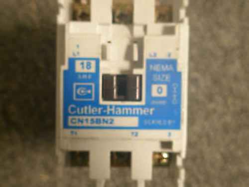 CUTLER HAMMER CONTACTOR, Size 0, CN15BN2