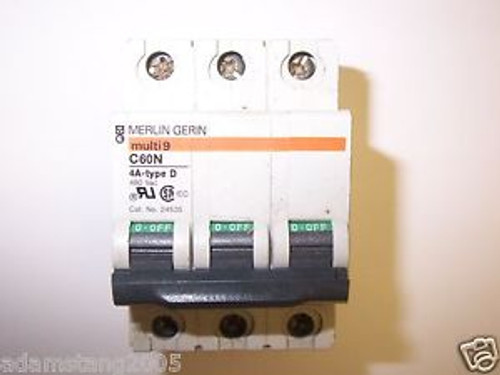 Merlin Gerin Square D MG24535 3P 4 AMP TRIP CURVE D CIRCUIT BREAKER 24535