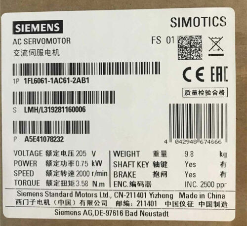 1Fl6061-1Ac61-2Ab1 Siemens One Year Warranty Fast Delivery 1Pcs Very Good