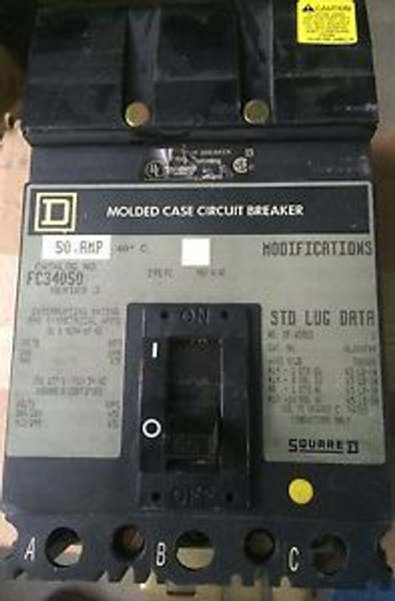 Square D FC34050 50 Amp I-Line Breaker 50A ILine 240/480V Type FC-34050 IAD S3