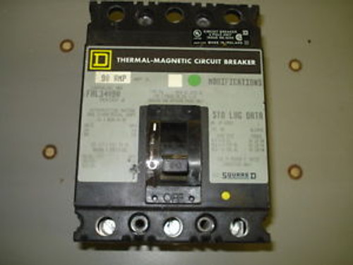 SQUARE-D 90A, THERMAL MAGNETIC CIRCUIT BREAKER, FAL34090, 30 DAY WARRANTY