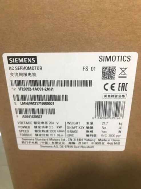 1Pc New In Box Siemens 1Fl6092-1Ac61-2Ah1 1Fl6092-1Ac61-2Ah1