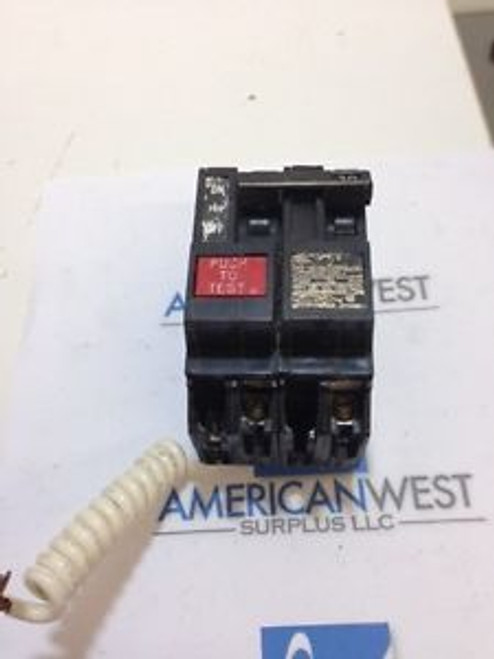 General Electric THQL2130GF1 30 AMP 2 Pole Ground Fault Circuit Breaker Used