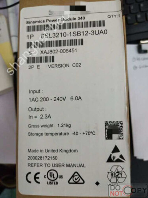 1Pcs New 6Sl3210-1Sb12-3Ua0 6Sl3 210-1Sb12-3Ua0