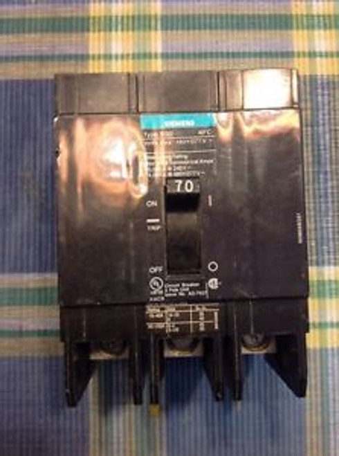 Siemens BQD370 Circuit Breaker 3P 70A 480V