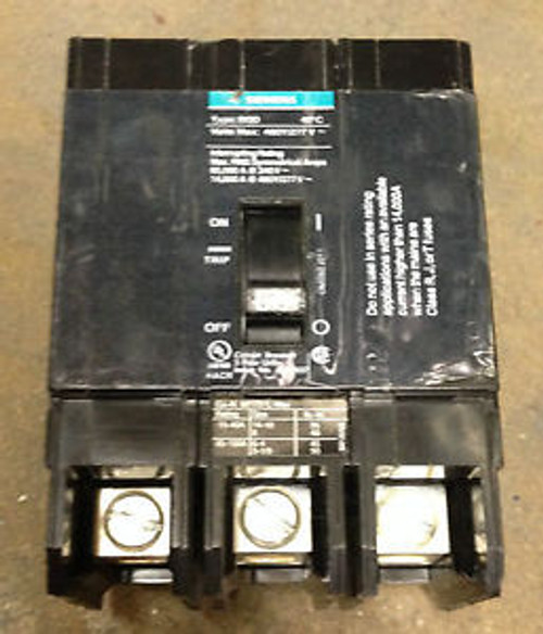 SIEMENS ITE CIRCUIT BREAKER BQD360 3 POLE 60 AMP 277/480 VOLT USED