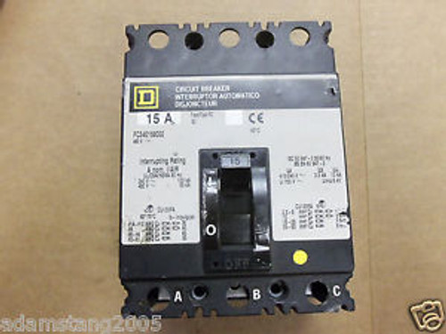 SQUARE D  FC340158002 3 POLE 15 AMP CIRCUIT BREAKER FCl340158002 FCl34015-8002