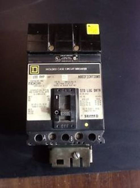 Square D 100 Amp Circuit Breaker FA34100 I-Line 480V Grey Label