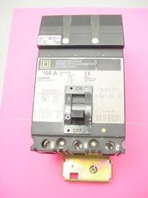 SQUARE D BREAKER FA36100 100 AMP 600 VOLT 3 POLE