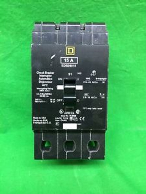 SQUARE D EDB34015 CIRCUIT BREAKER  15A 3P